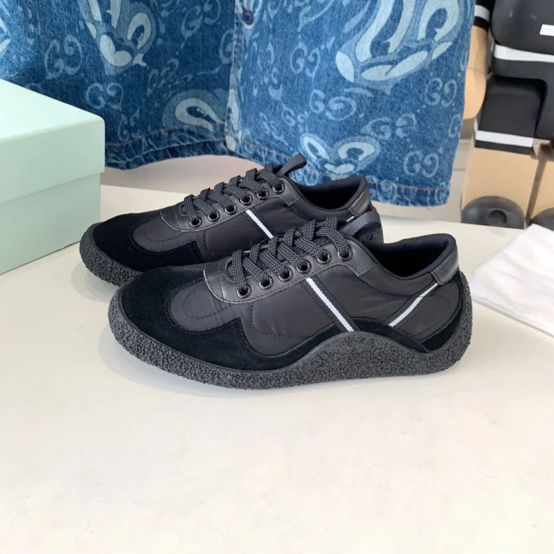 Retro thick soled lace training shoes, lace up sports and leisure shoes, women's leather breathable walking shoes