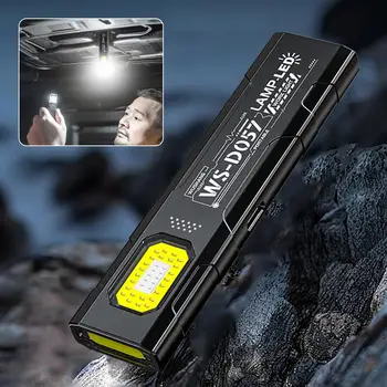 Mini Flashlight Dual Source Illumination High Brightness Lamp Beads For Camping Hiking Magnetic Emergency Light Night