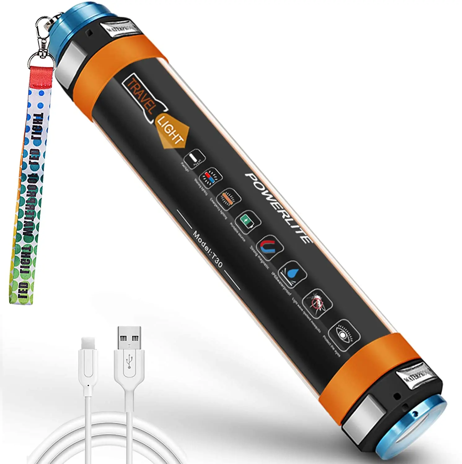 Портативный светодиодный фонарь ZK30 для кемпинга, водонепроницаемый светильник с USB-зарядкой, подвесной Магнитный светильник