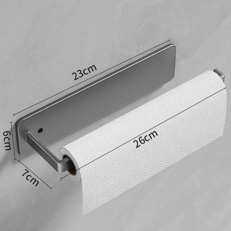 Paper Holder Adhesive Aluminum White Black Grey Wall Mount Kitchen Bathroom Cupboard Stand paper towel holder toilet paper holder toilet paper rack toilet roll holder paper towel rack tissue holder Toilet Paper Towel Roll Tissue Hanger
