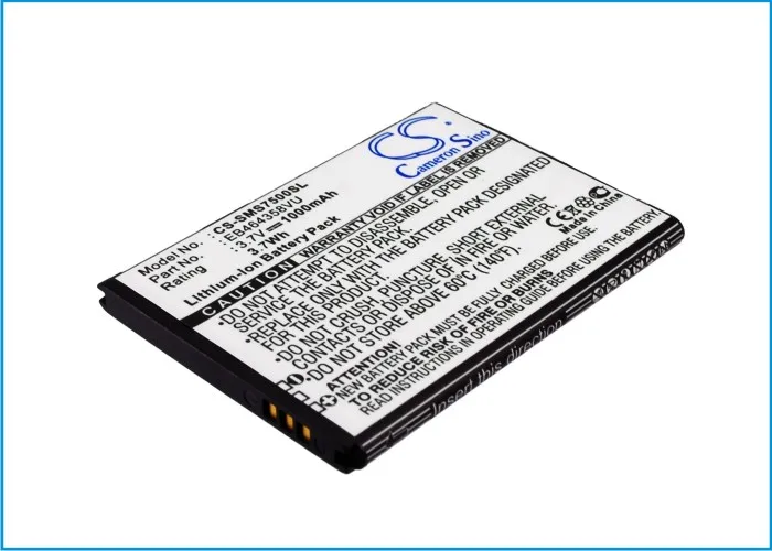 1000Mah Eb464358Vubstd Eb464358Vu Batteria Per Samsung Sch-I569 Gt-S7508 Galaxy Mini 2 Sch-I589 Gt-S6500D Sch-I579