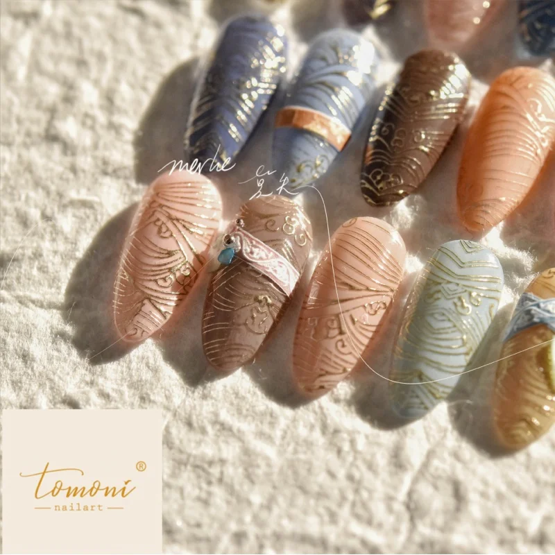 

Tri-Color Gold Ms125 Mobile Cooperation Model Nail Stickers Paper Sticker Medium Series Nail Sticker National Style HAILANG Ripp