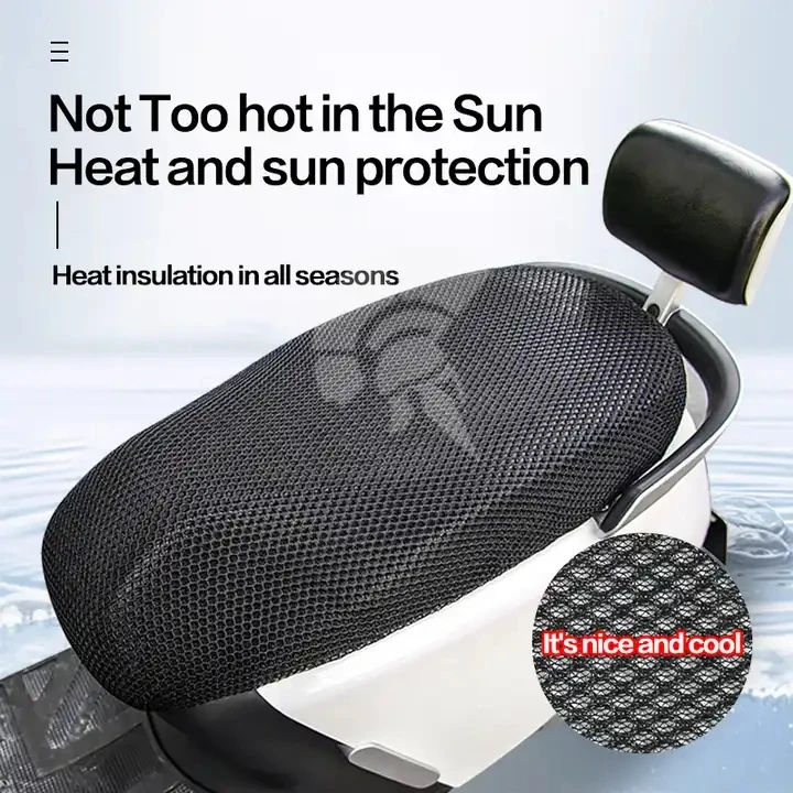 Summer Cool 3D Mesh Motorcycle Seat Cover Breathable Scooter Seat Covers Cushion Anti-Slip cover Grid protection pad