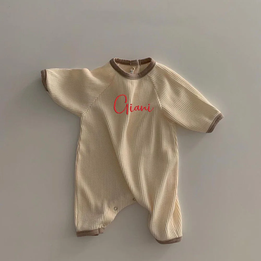 

Custom Embroidery Name Children's Clothing Autumn Babies Jumpsuit Personalized Baby Shower Party Sweater Toddler Crawling Suits