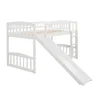 Kids Twin Loft Bed with Slide and Ladder White Pine Wood Low Loft Bed Boys and Girls Pet Friendly Sturdy Construction Modern 4