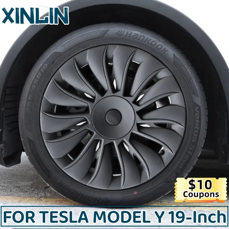 

4PCS Wheel Covers for Tesla Model Y 19-Inch Hub Cap Performance Automobile Replacement Wheel Hubcap Full Rim Cover Accessories