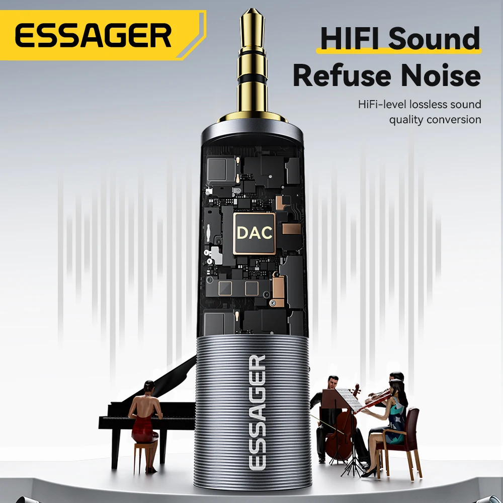 Essager 3.5mm To 6.5mm Audio Jack Adapter For Phone PC Earphones Speaker Sound Card Guitar DVD Amplifier 6.5 To 3.5mm Converters