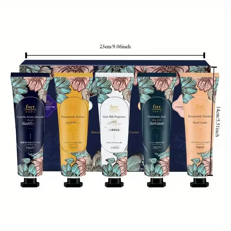 5PCS Fragrant Hand Cream Gift Box Moisturize Hands Makeup Water Gift Set Christmas Valentine's