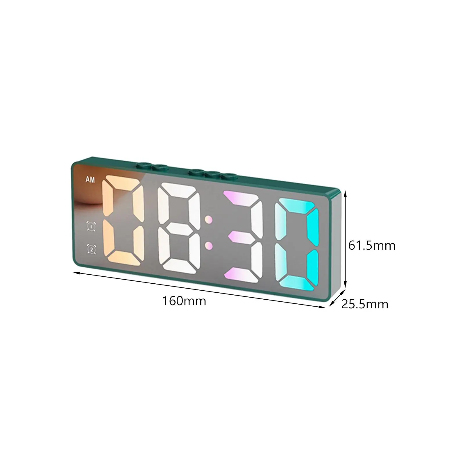 16cm Digital Alarm Clock Bedside Clock Battery Powered with Dual Alarm Temperature Display for Home Office Multifunctional