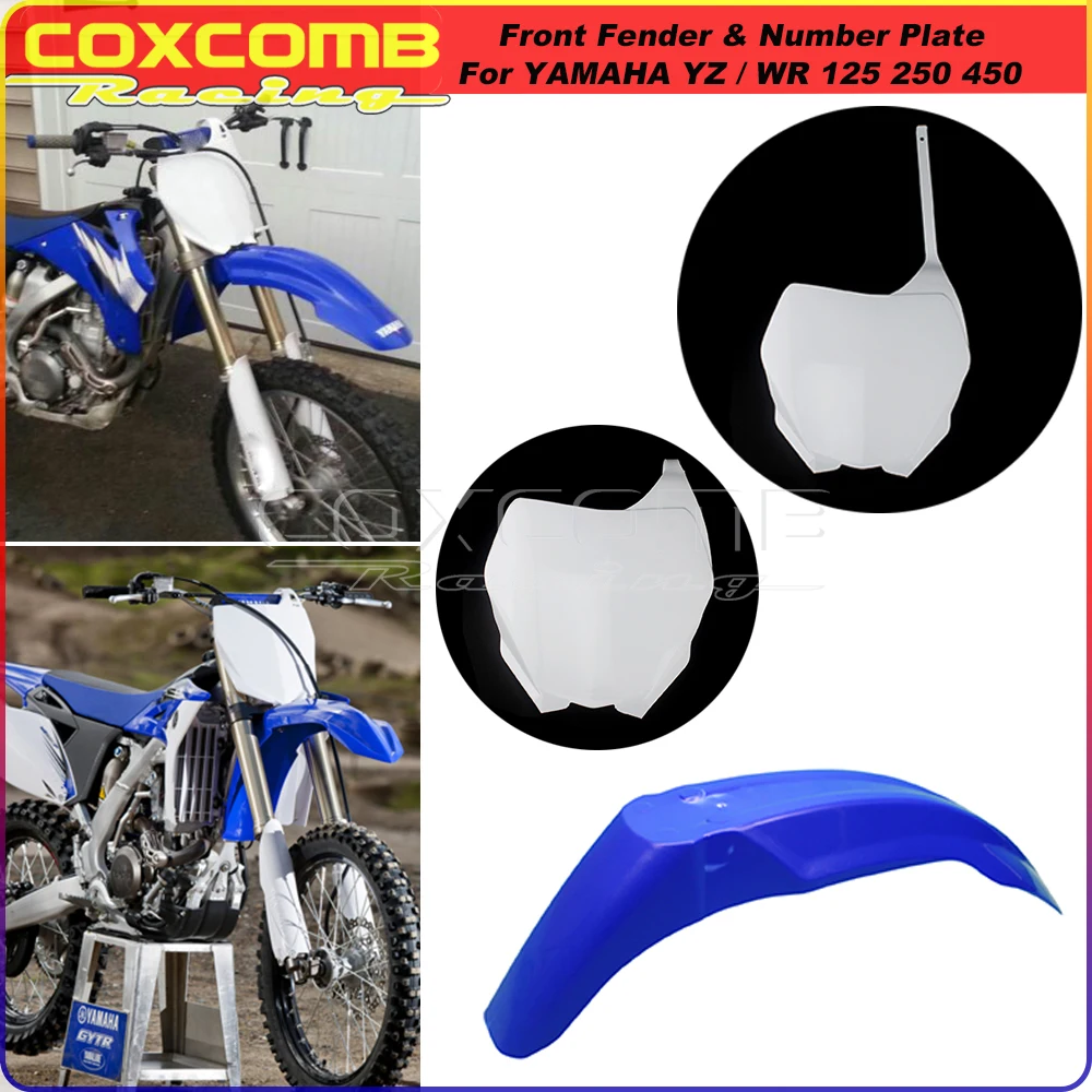

Blue Plastic Motorcross Headlight Headlamp Mask Front&Rear Fender Mudguard For Yamaha WR ERF YZ YZF TTR 110 125 250 F R 426 450