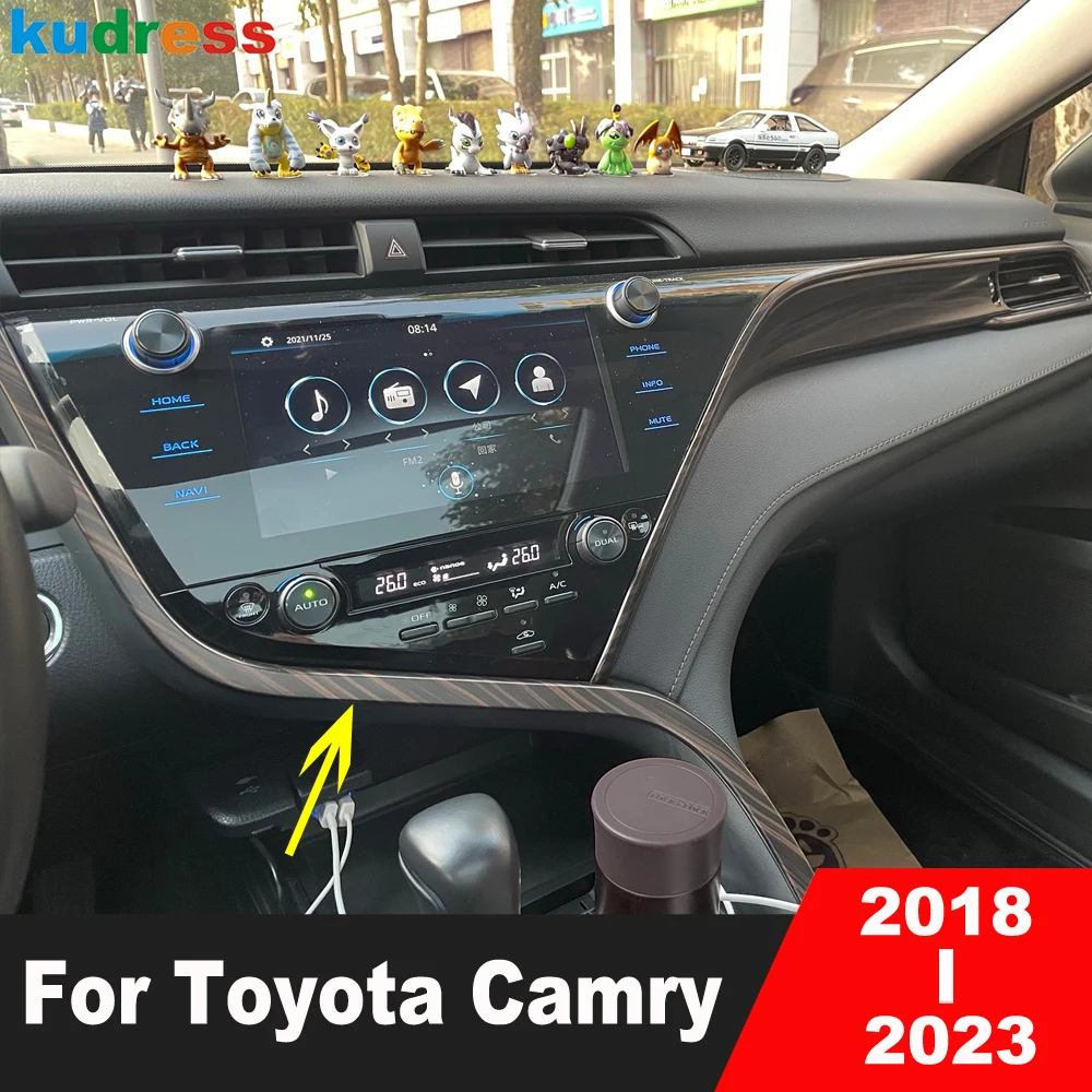 For Toyota Camry 70 2018 2019 2020 2021 Carbon Fiber Center Console Cover  Trim Strip Frame Sticker Car Interior Accessories Lhd - Interior Mouldings  - AliExpress