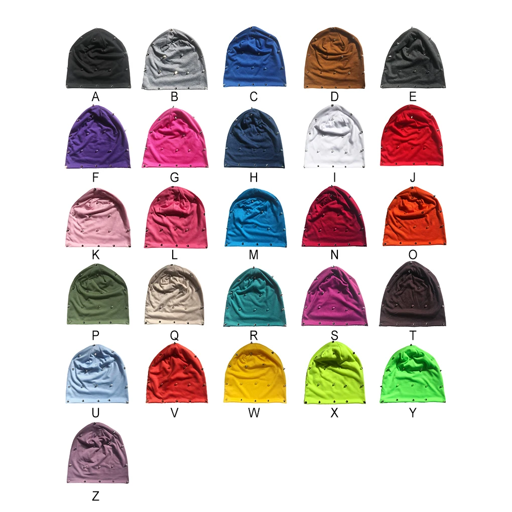 

Polyester Unisex Gothic Punk Beanie Rivet Rock Hat For Men Women Reliable Winter Gothic Hat Cool