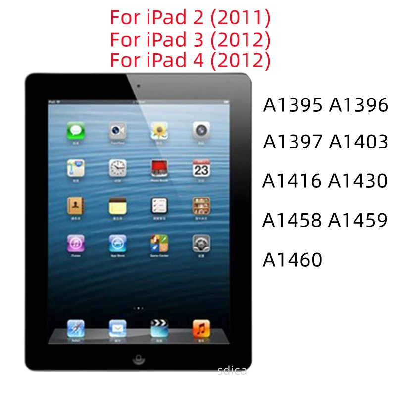 For iPad 2 3 4 A1395 A1396 A1397 A1403 A1416 A1430 A1458 A1459 A1460 Tempered Glass Screen Protector 9.7" Tablet HD Clear Glass 2
