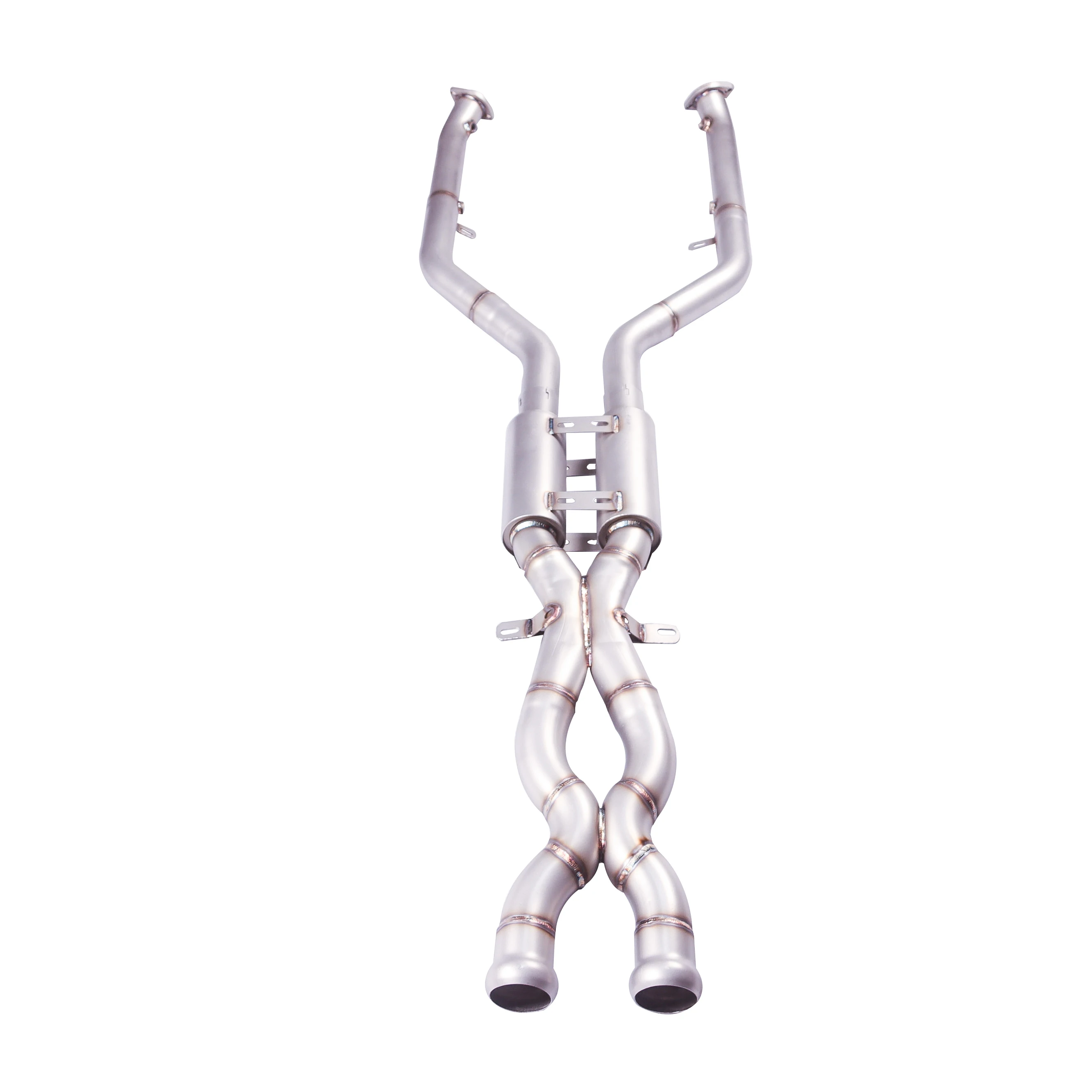 304 stainless steel exhaust pipes Performance Equal length Mid pipes with Dual Resonator Suitable for BMW M3 M4 E90 E92 E93