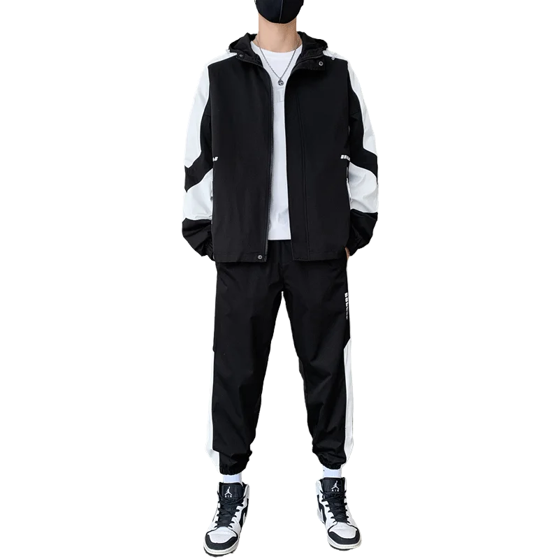 Fashion Tracksuit Set Men 2023 New Clothing Set Mens Sweat Suits 2 Pieces Baseball Jacket + Sweatpants Male Hip Hop Jogger Set