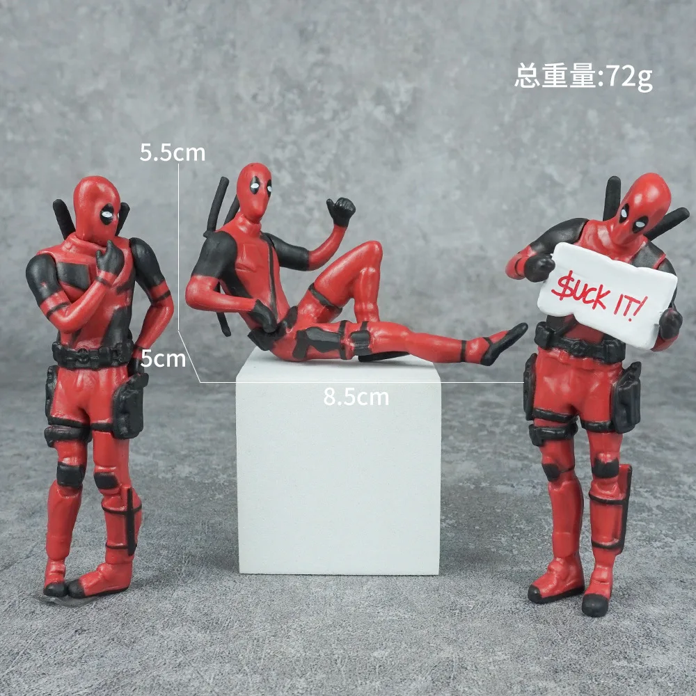 デッドプール　フィギュア　3体セット 3 ピース/セットデッドプールアニメアクションフィギュア座位