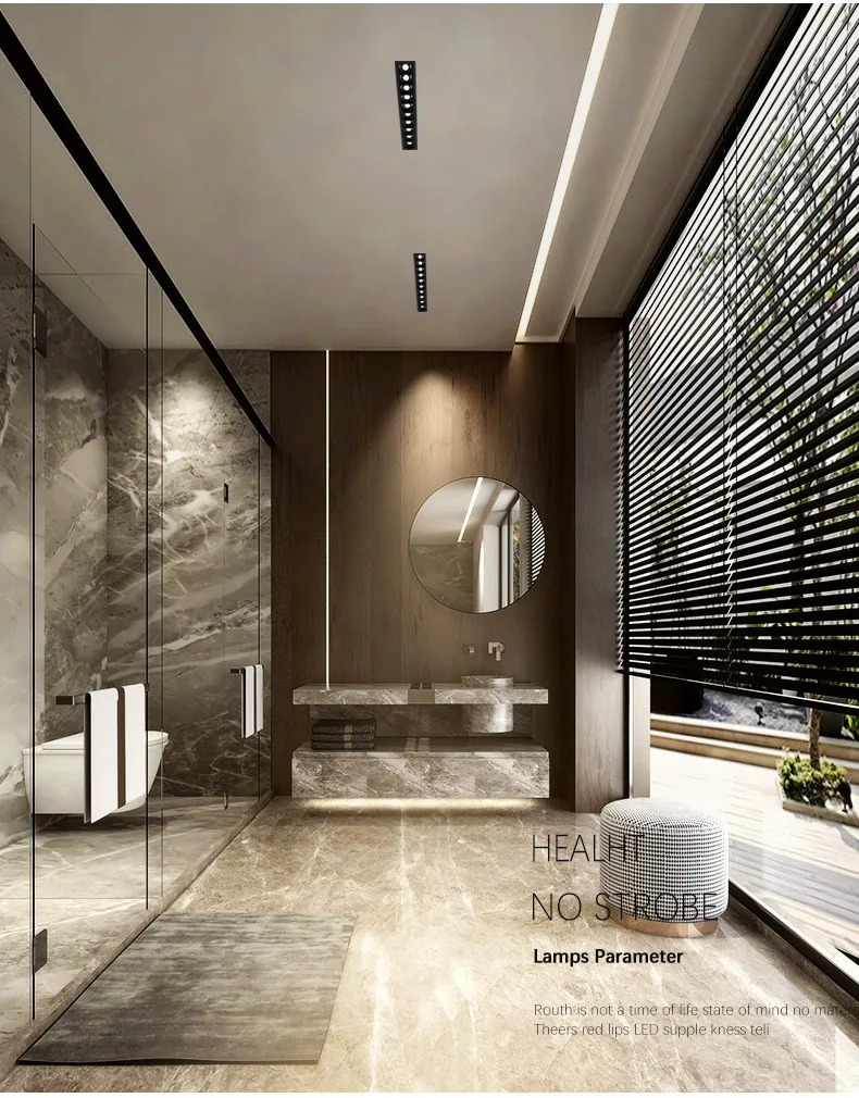 Description Picture 6 of itemLED Embedded Spotlight Grille Line Light Living Room Bedroom Corridor Long Spotlight Anti Glare 10W20W30W Downlights AC110V 220V