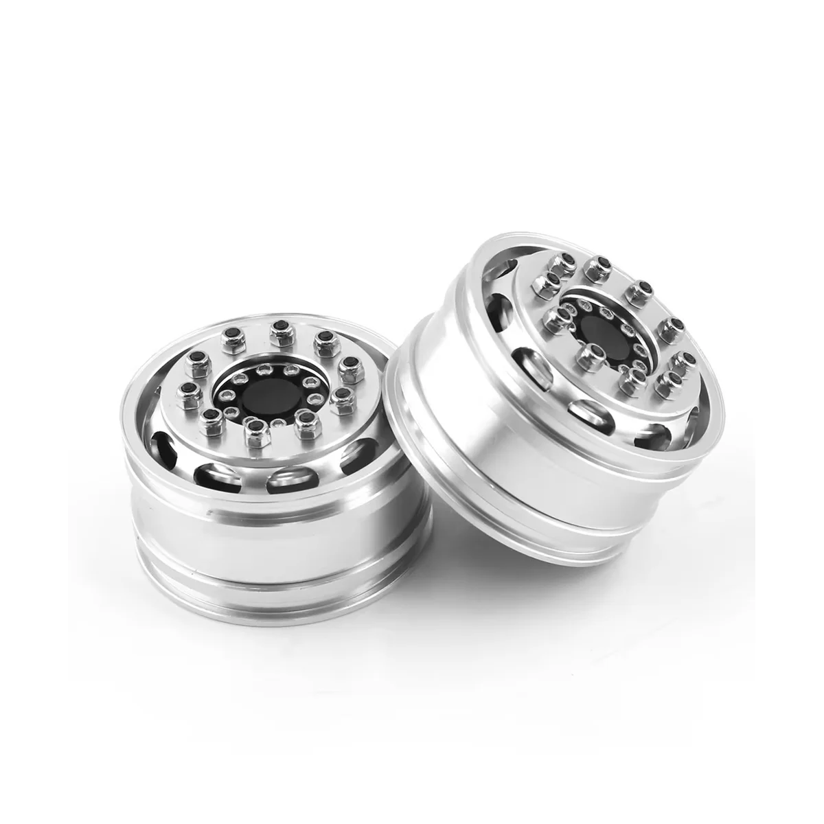 

Metal Front Rear Wheel Rim Hubs for Tamiya Truck 1/14 RC Tractor Trailer Cargo Car Wheels Tires,Front 25Mm Unpower,2PCS