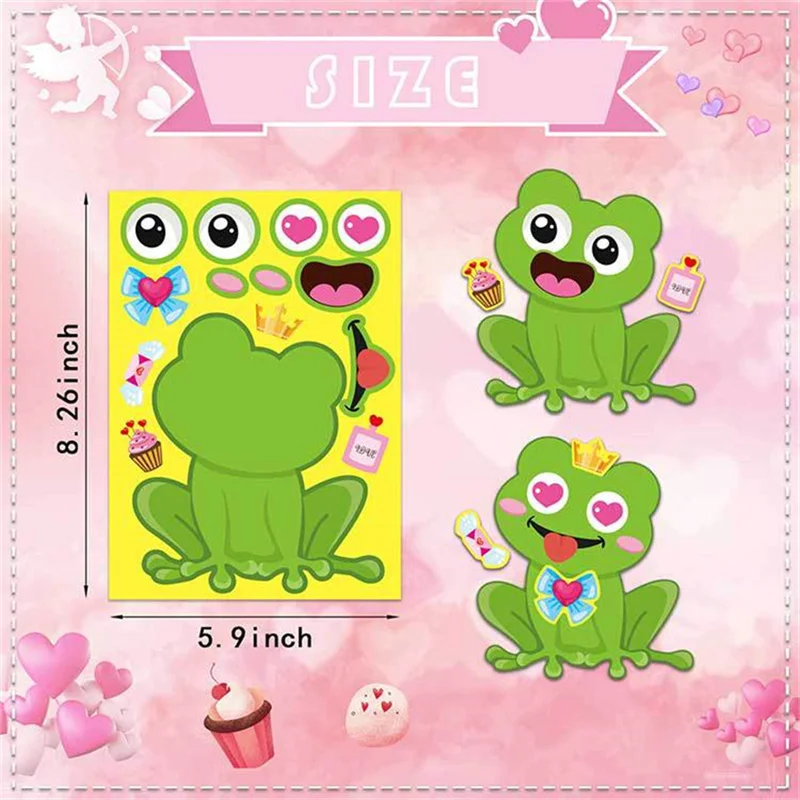 8Pcs Animal Sticker Emotions Cards Puzzle Diy Sticker Books Set for Kids Toddlers Cute Cartoon Decorative Sticker Kid Toys Gifts 5
