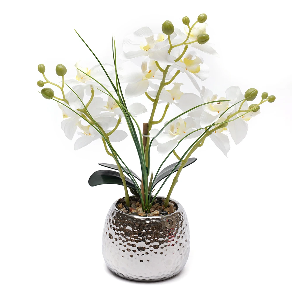 39 cm moderne künstliche Blumen-Orchideen-Schmetterlinge, künstliche Phalaenopsis-Pflanze, simulierter Phalaenopsis-Topf – Detail 5