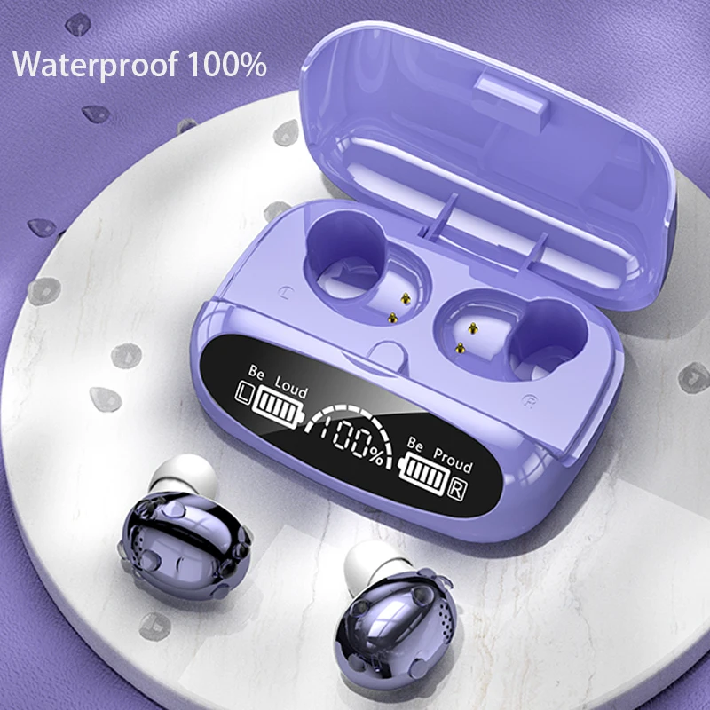 WaterProof Tws Blutooth Earbud Wireless Headphones Deep Bass Stereo Noise Cancelling Earphone Dual Mic With 1800mAH Charge box |
