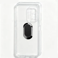 Blackview Fort 5 Protective TPU Silicone Phone Case with Back Ring Holder Bracket, 6.78 Display Compatibility for Case & Holder (Clear Tpu A Black)