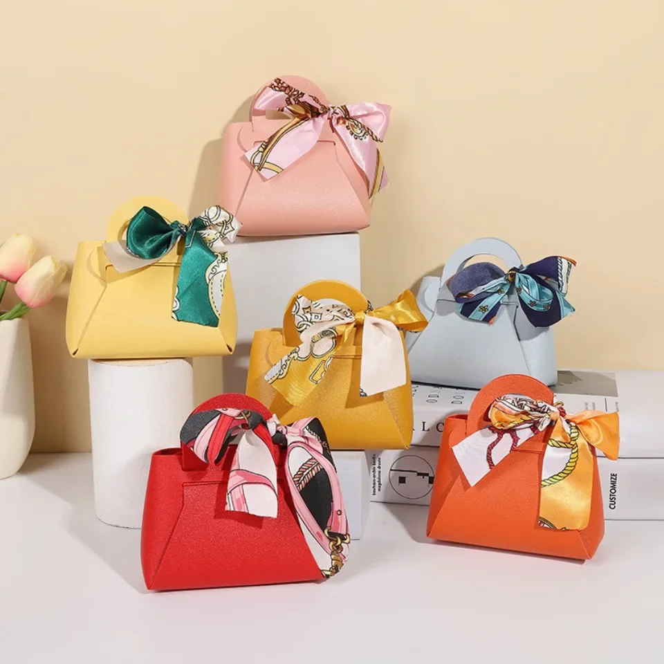 40pcs Leather Candy Gift Bags with Ribbon – Pink & Blue Wedding Favors, Baby Shower... - SKU LCGB1437 - UGI Packaging