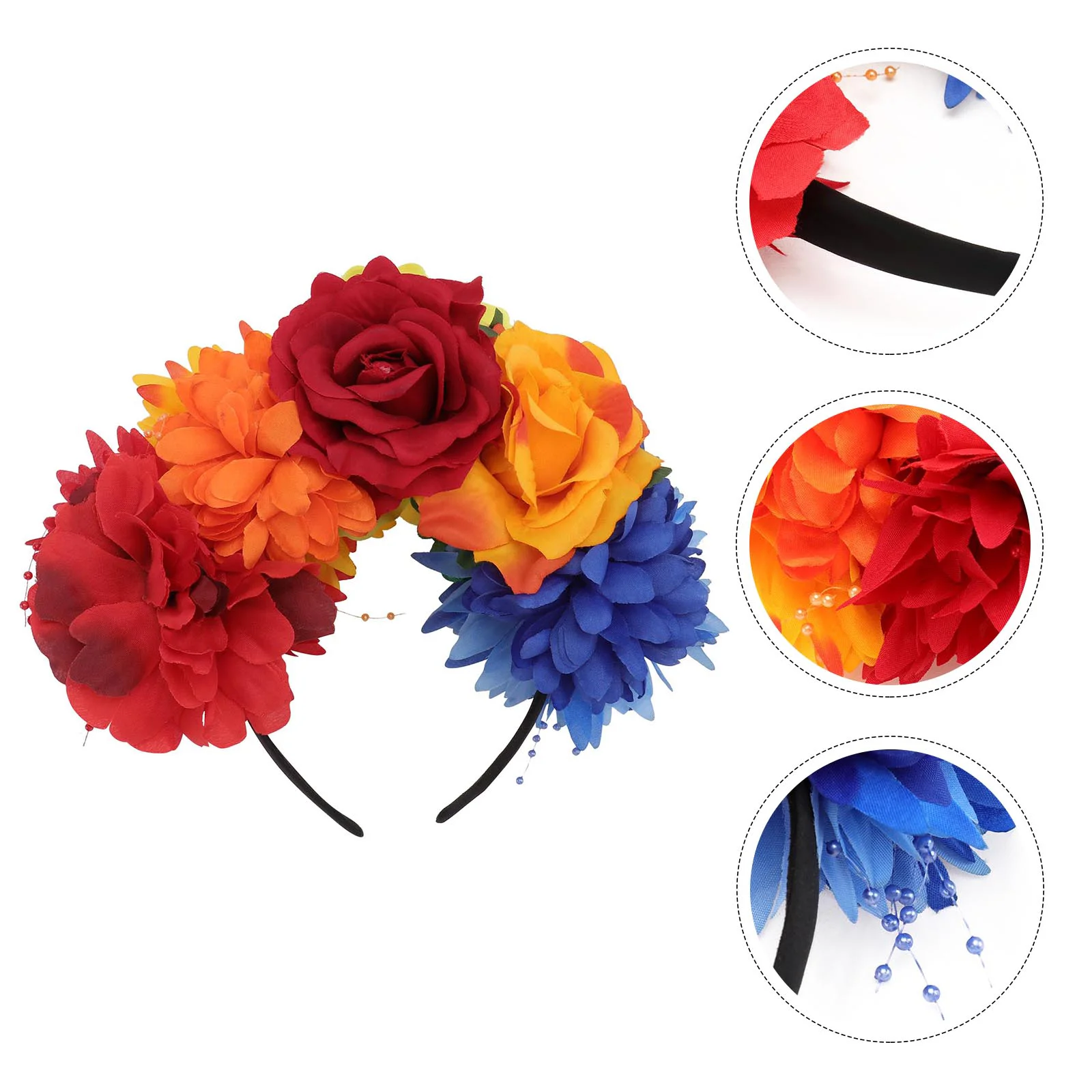

Day of The Dead Headwear Rose Flower Headband Makeup Hair Chic Headbands for Women