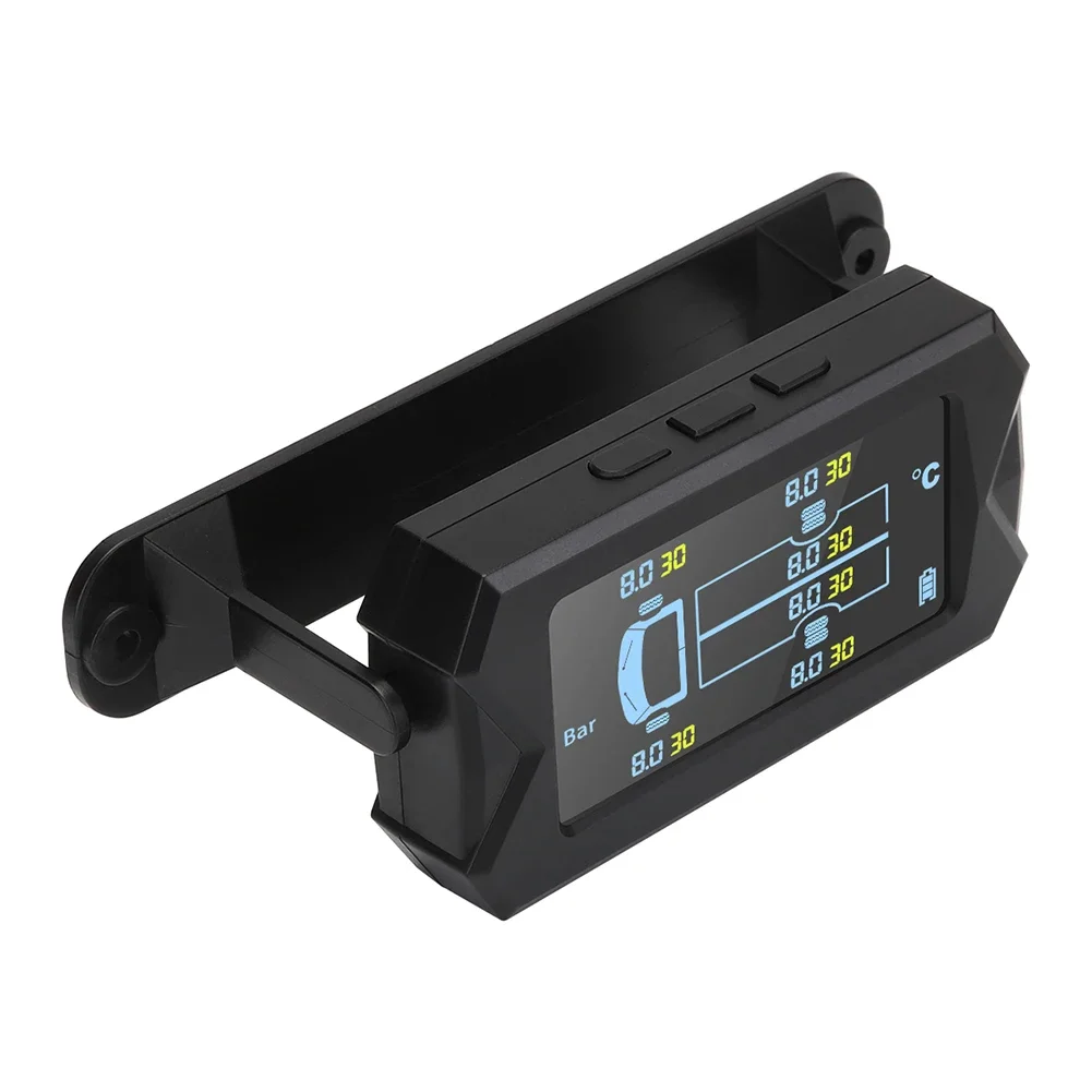 Hot TPMS Système Solaire Sans Fil De Surveillance Des Pneus LCD Pression 4 Capteur Interne