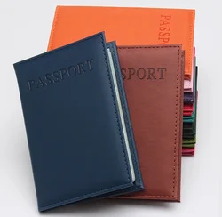 Simple Fashion Passport Cover Thin Slim Travel Passport Holder Wallet Gift PU Leather ID Card Case Unisex