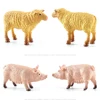 Animal Model Figurines Movable Cute Poultry Figurines Wildlife Chicken Duck Goose Cow Statue Garden Sandbox Home Decoration 5