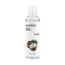 Organic Pure Fractionated Coconut Oil - 16 oz Natural Moisturizing Carrier for Skin, Hair, Massage, and Aromatherapy (118ml)
