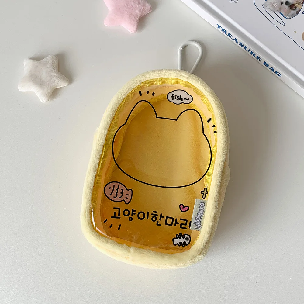 10cm Plush Doll Storage Bag Cartoon K-Pop Figure Hanging Pouch Doll Carrier Ita Bag Students Transparent PVC Backpack Pendants
