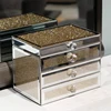 Silver Glass Jewelry Storage Box Luxury 3 Layers Large Capacity Jewelry Boxes Earrings Necklace Makeup Drawer Organizers Gifts 5