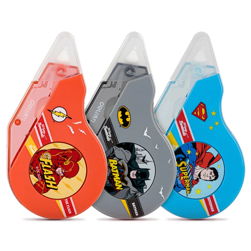 

3Pcs DELI 71571 Justice League 30M Correction Tape PET Corrector Promotional Gift Stationery Student Prize School Office Supply