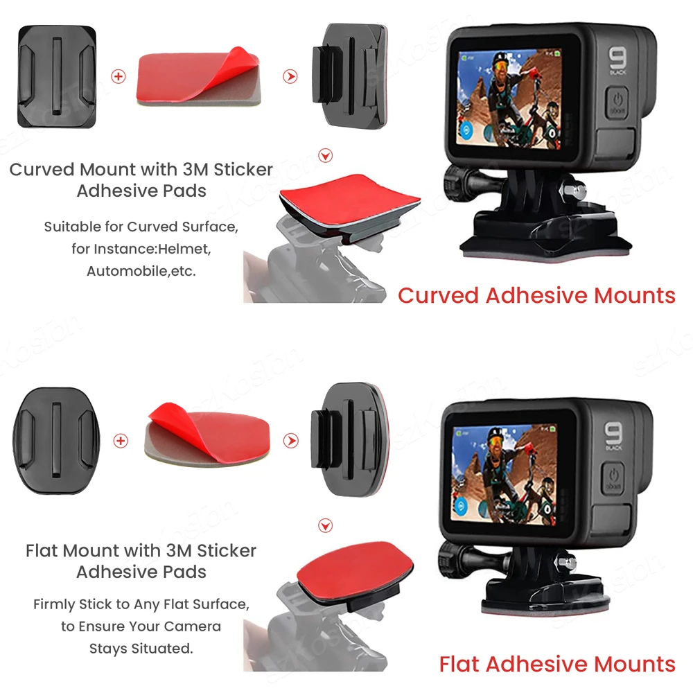 Lot de coques et accessoires pour caméra action