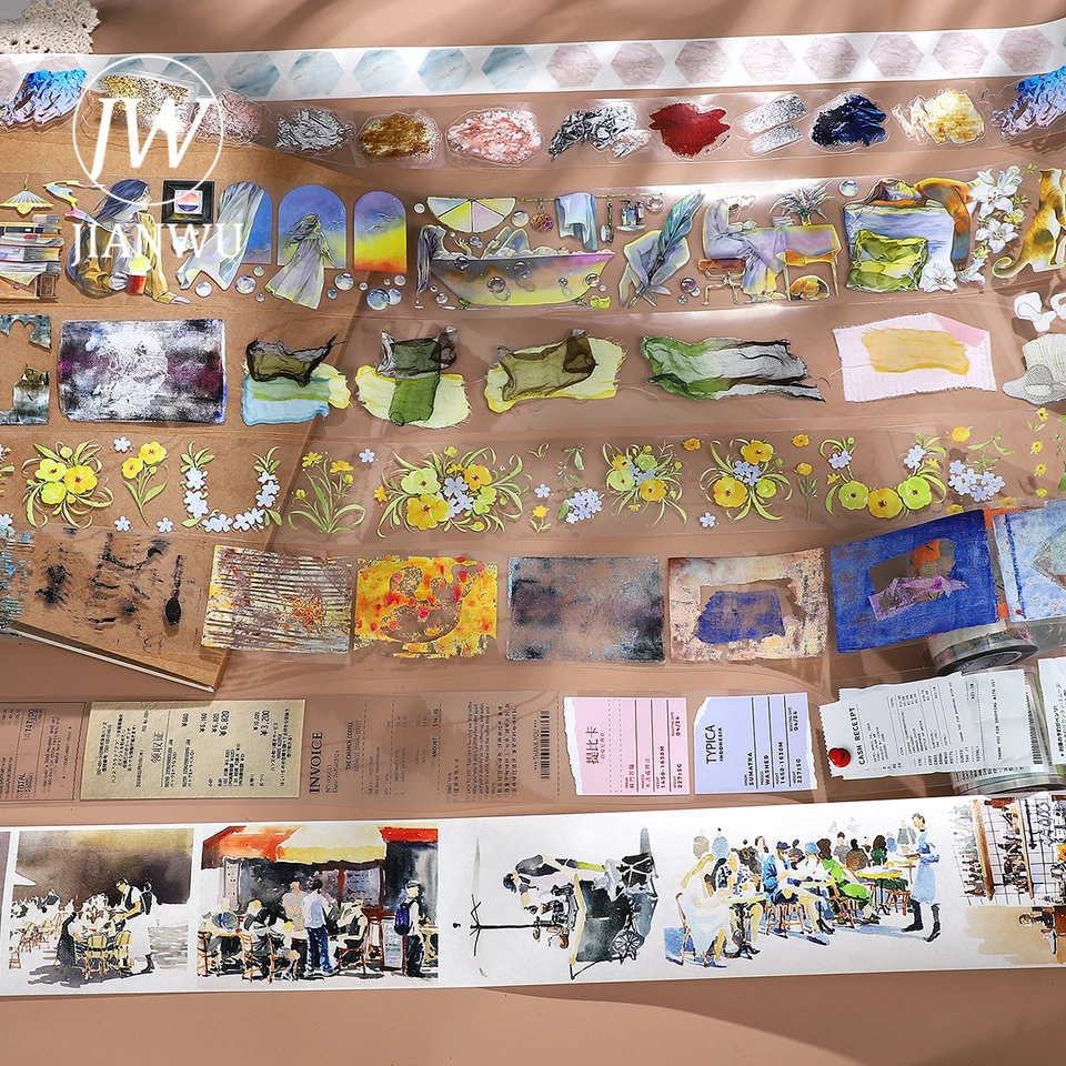 JIANWU 500cm/1000cm Vintage Character Flower Landscaping