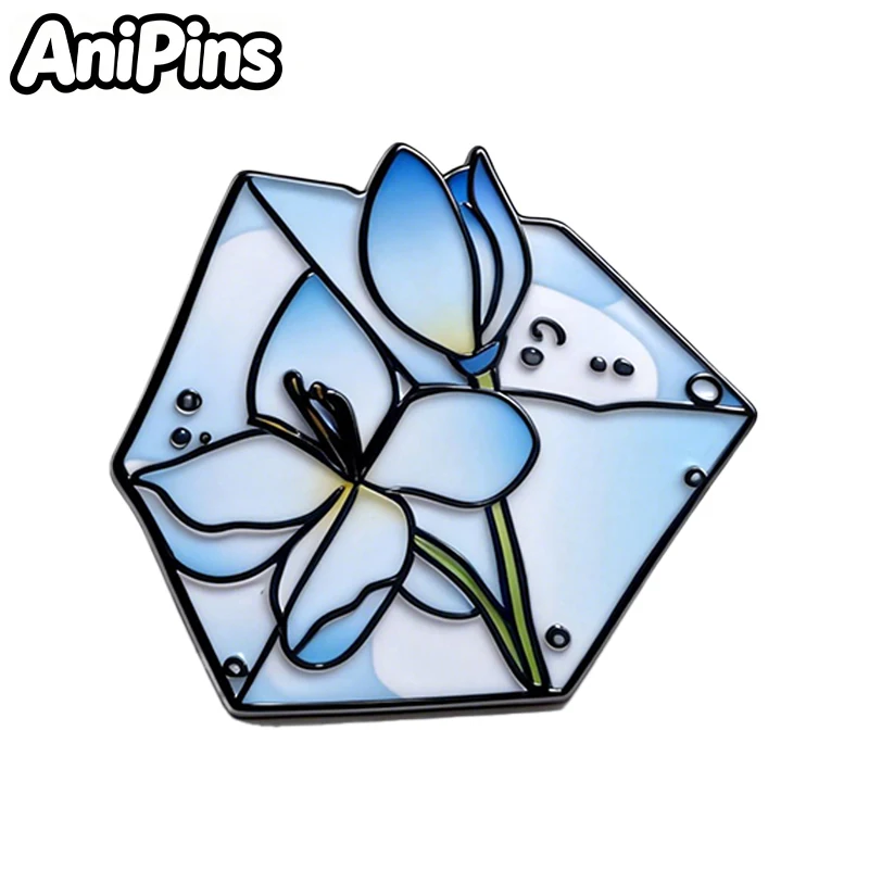 AniPins 러블리 아이스 플라워 핀 4 디자인 금속 장미 해바라기 은행나무 인아이스 브로치 핀 의류 배낭 옷깃 배지 선물용