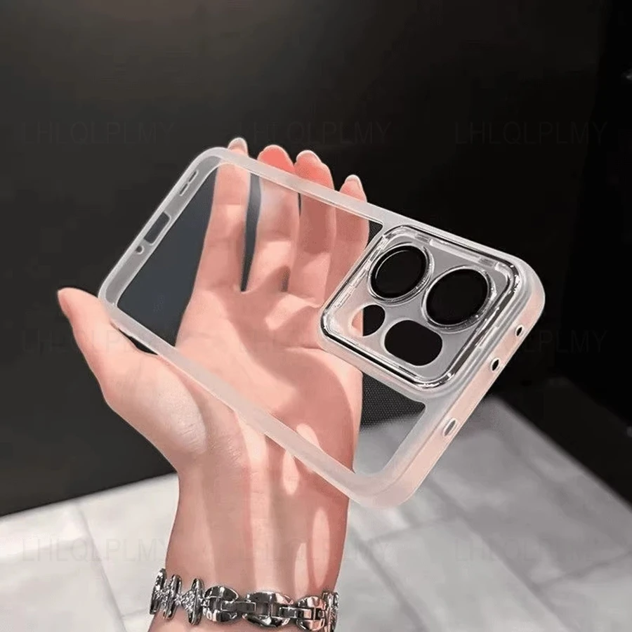 Transparent Soft TPU Phone Case with Camera Lens Protector Film