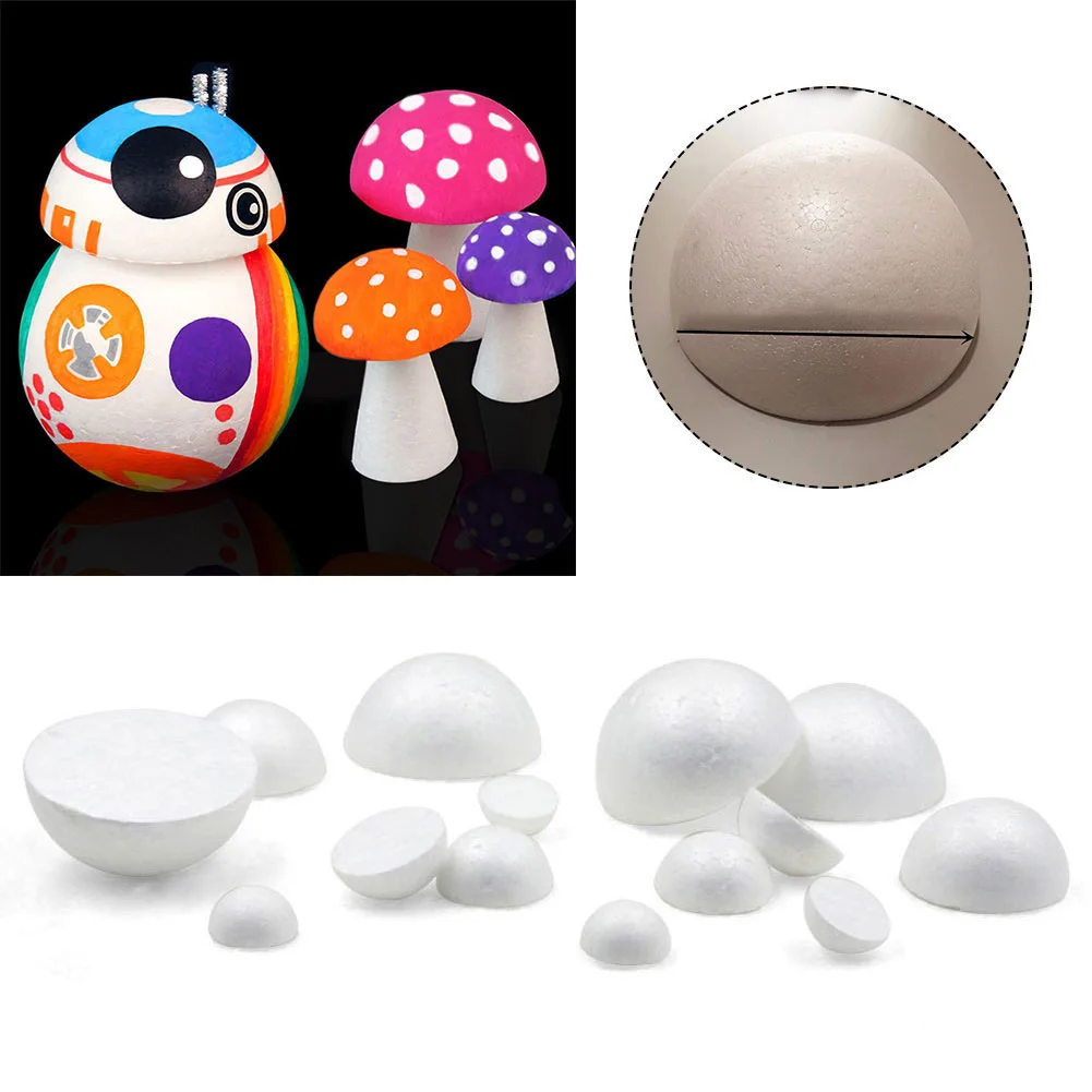 Hemisphere Foam Ball DIY Decoration 2-7cm Blank Round Christmas Durable Ornaments Parties Polystyrene Scene Set