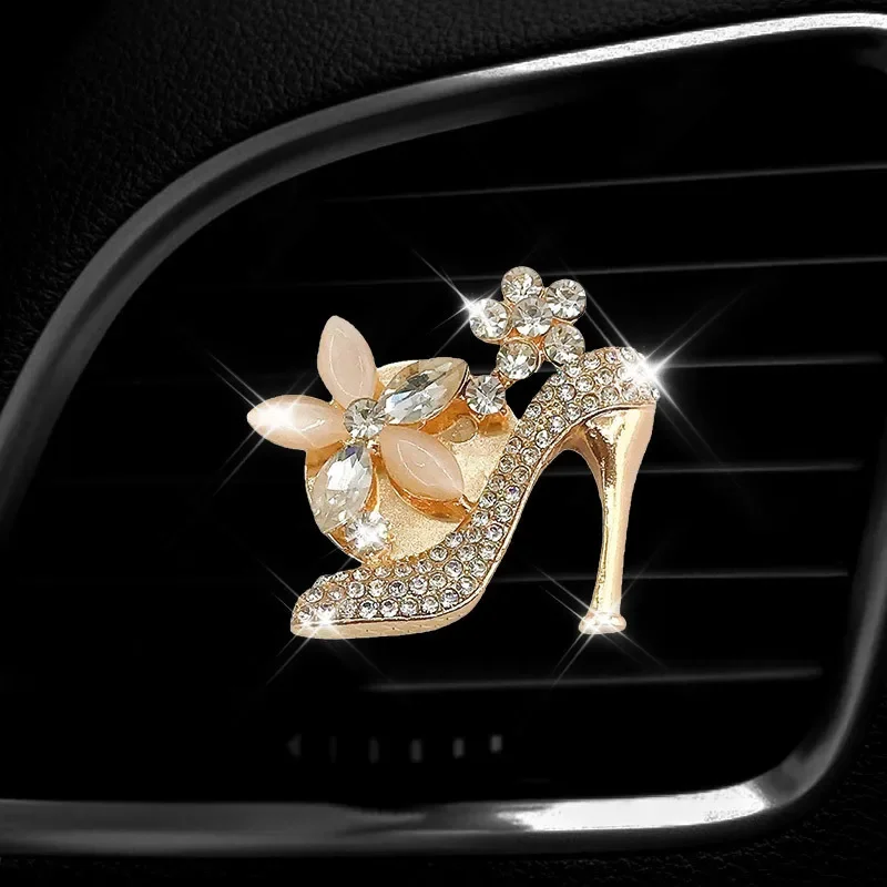 Car Decoration Accessories Car Air Conditioner Vent Perfume Clip Air Freshener Auto Interior Bling Diamond Crown Decoration Car Aroma Diffuser Accessories