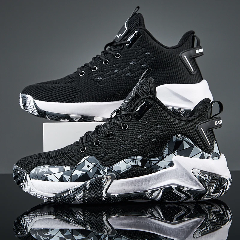 

Men's Basketball Shoe Lace-up High Top Shoe Men's Breathable High Quality Basketball Shoe Large 39-48