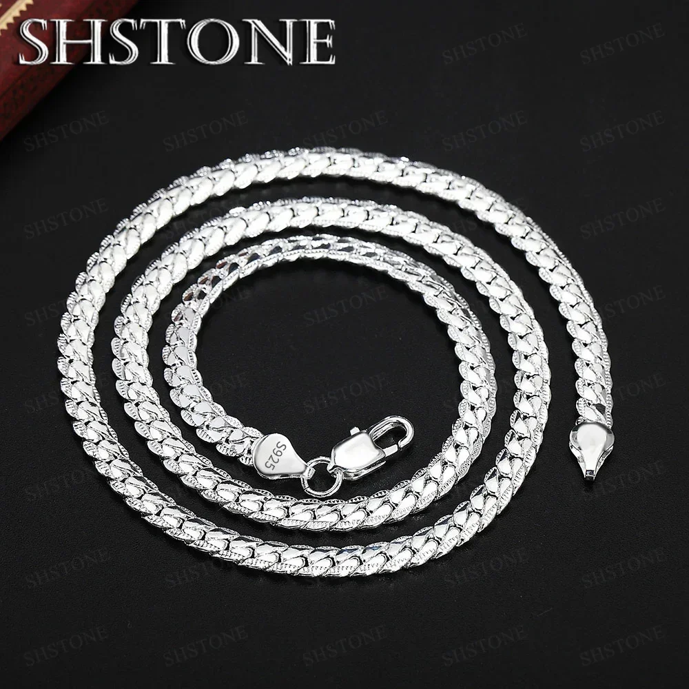 18K Gold Sterling Silver 6mm Sideways Necklace - Elegant Fashion Jewelry for Weddings and Engagements