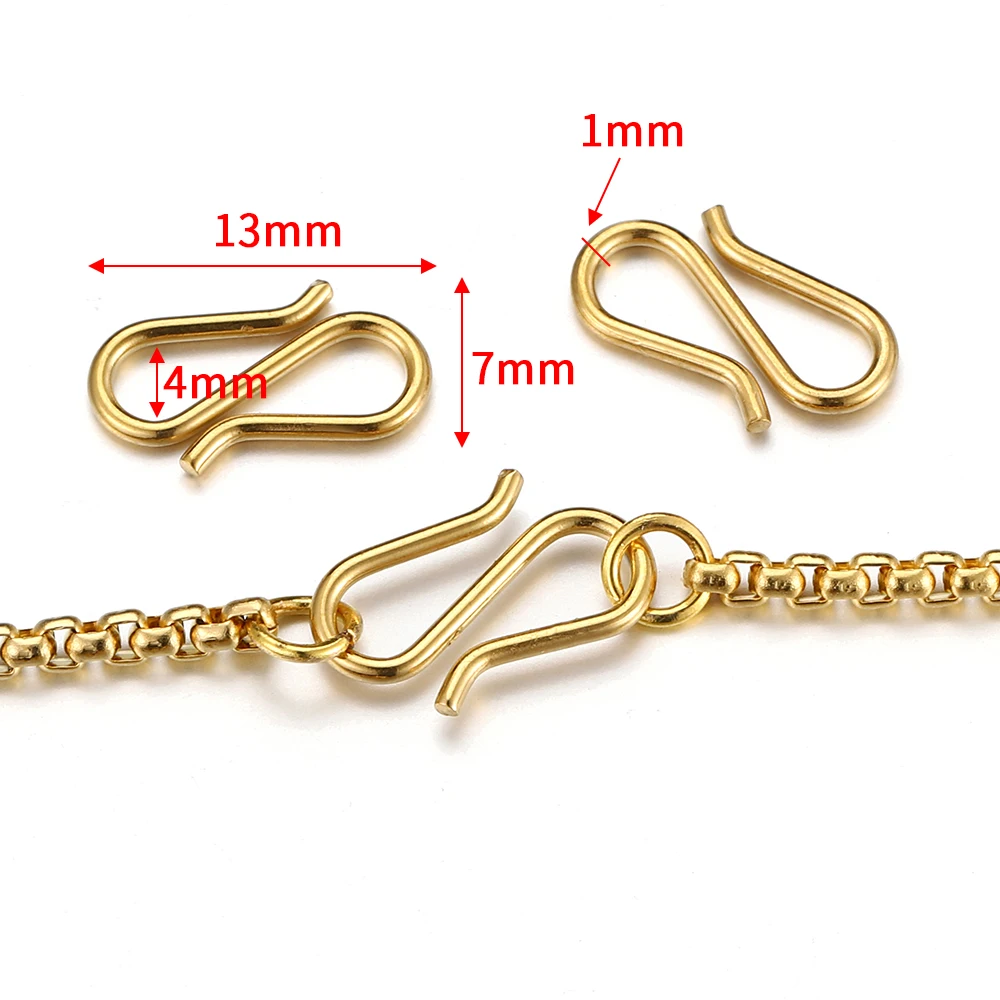 60pcs 2 Colors S-Hook Necklace Clasp 304 Stainless Steel Chain Clasps Metal  S Hooks Clasps Connectors S-Shaped Hook for Necklace Bracelet Jewelry Making  