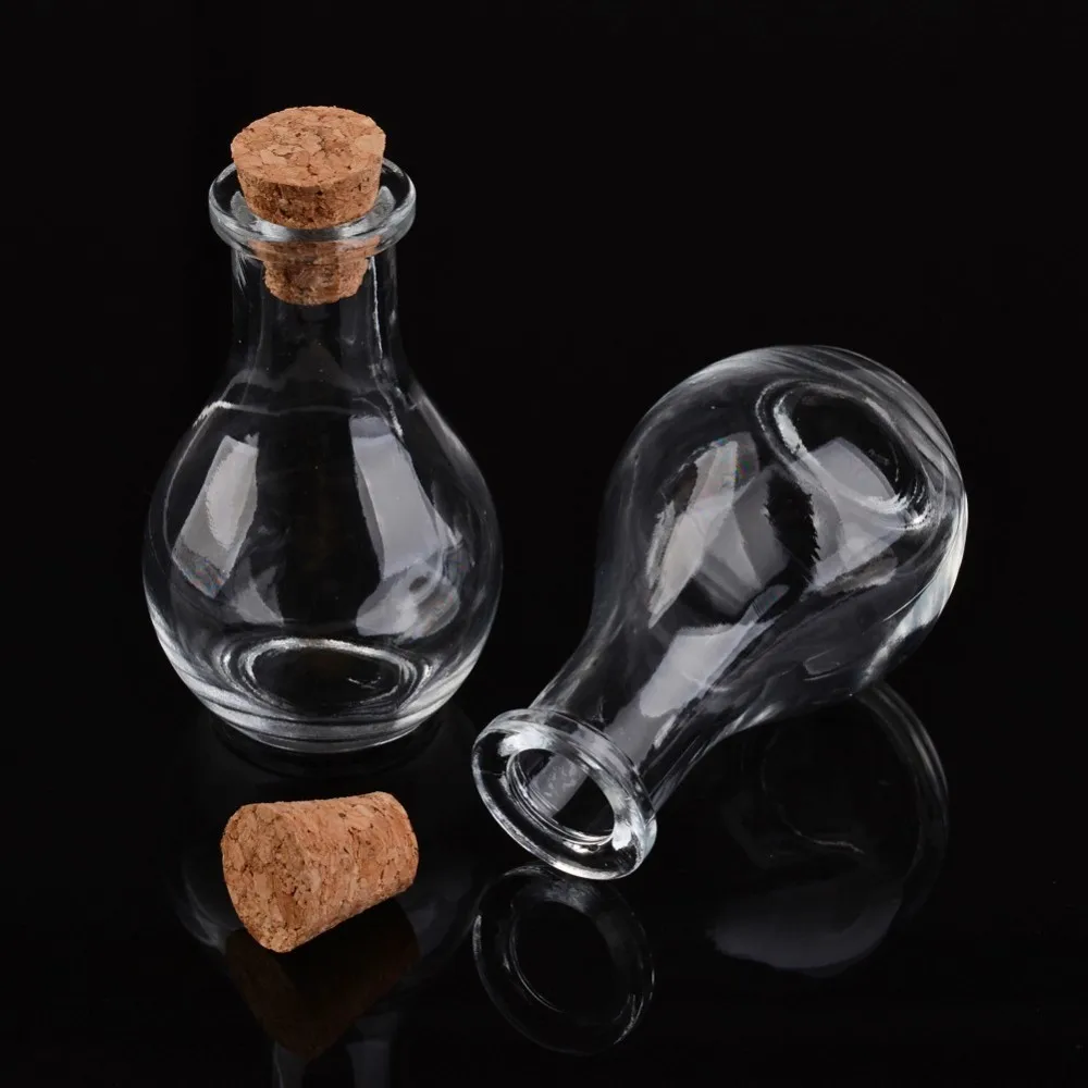 30pcs Glass Bottle for Bead Containers Clear Wishing Bottle  for jewelry making Decor 4.9x8.8cm with Cork Stopper,Capacity: 55ml mini creative clear glass jar wishing bottles vials with cork bead jewelry containers making tampion gifts size 40x22mm f60