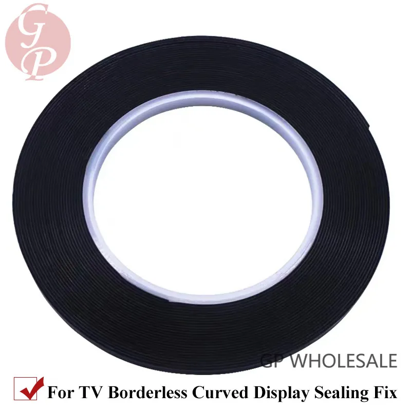 10M 0.86*4mm LCD Repair TAPE Frameless Double-sided Adhesive Black TAPE for  TV Screen Borderless Curved Display 55- 65 inches