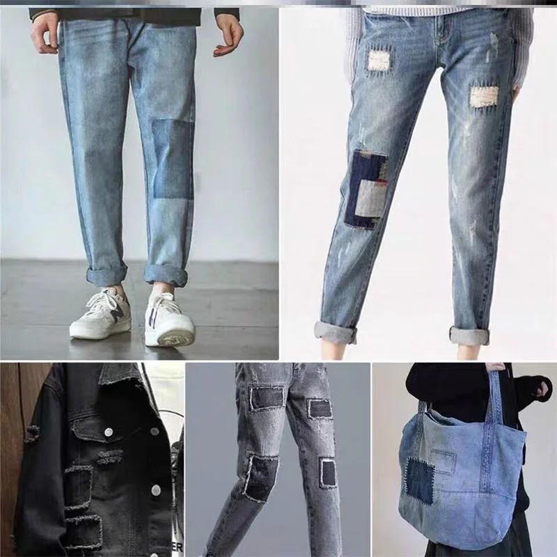 Prajna 2PCS DIY Eisen auf Patches für Kleidung Jeans selbstklebende Reparatur Stoff DIY Haushalt Bekleidung Nähen Stoff Reparatur Patch – Detail 13