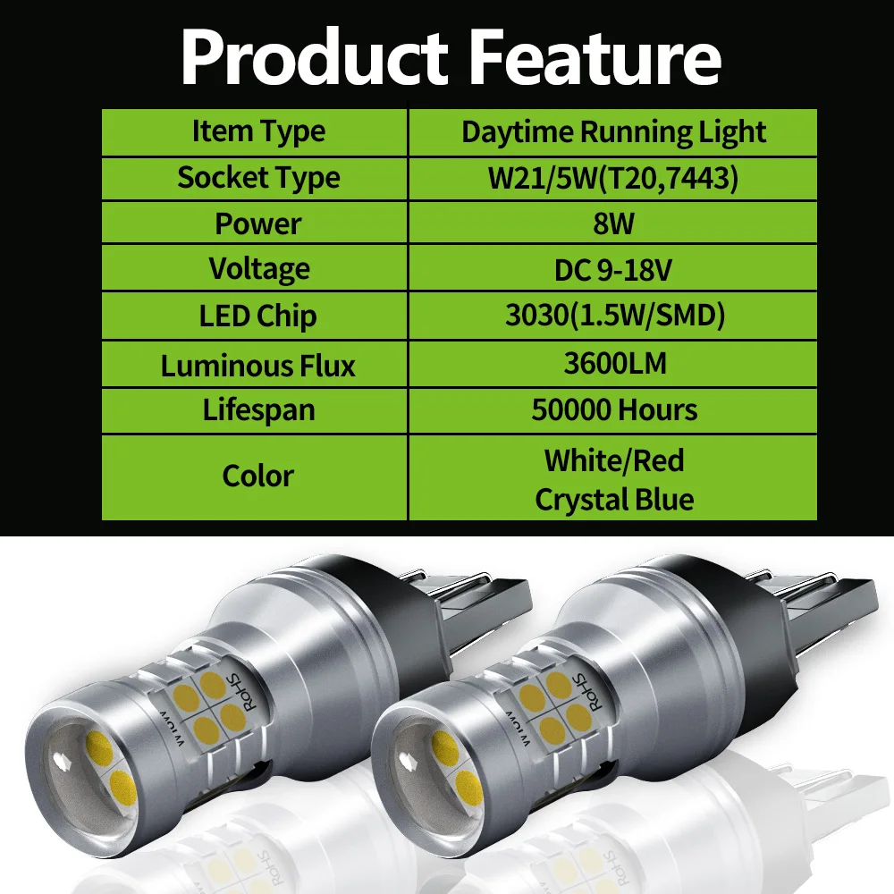 2pcs 500 500C 500L LED ְ  Ʈ DRL 2007 2008 2009 2010 2011 2012 2013 2014 2015 2016 2017 ׼