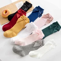 Baby Girls Knee High Princess Cute Bow Socks Infant Stockings Children Fall Winter Cotton Mid-tube Socks Kids Girl Clothes 3