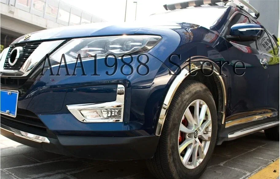 닛산 X-트레일 루즈 2017 2018 2019 2020 2021 자동차 스타일링 스테인레스 스틸 자동차 휠 눈썹 트림 스트립 트림